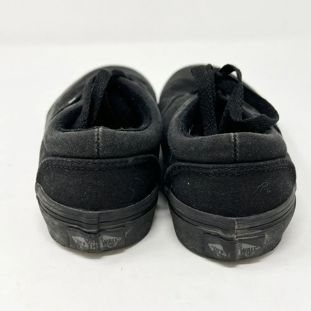 Vans Era Skate Shoes All Black Canvas Unisex Size 2 Youth